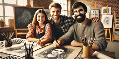 آموزش سیاه قلم در تهران و معرفی نیکوروش به عنوان بهترین مرکز آموزش سیاه قلم در تهران از صفر و آموزش سیاه قلم چهره با ثبت نام و مشاوره آنلاین آموزش آنلاین نقاشی سیاه قلم آموزش رایگان سیاه قلم اموزش سیاه قلم از صفر طراحی سیاه قلم ساده آموزش سیاه قلم چهره آموزش نقاشی آنلاین رایگان - محیط آموزشی دوستانه و حرفه‌ای